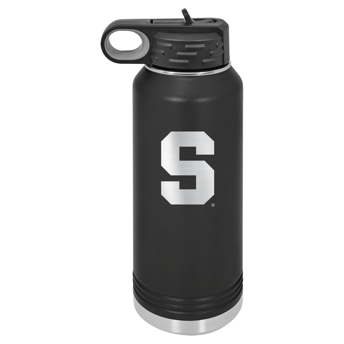 32oz Black Stainless Steel Water Bottle with Syracuse Orange Primary Logo