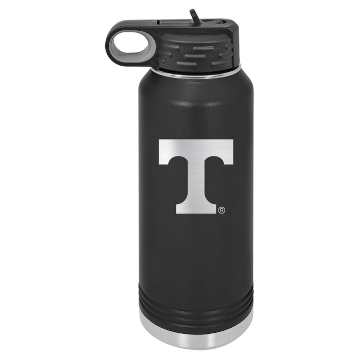 32oz Black Stainless Steel Water Bottle with Tennessee Vols Primary Logo