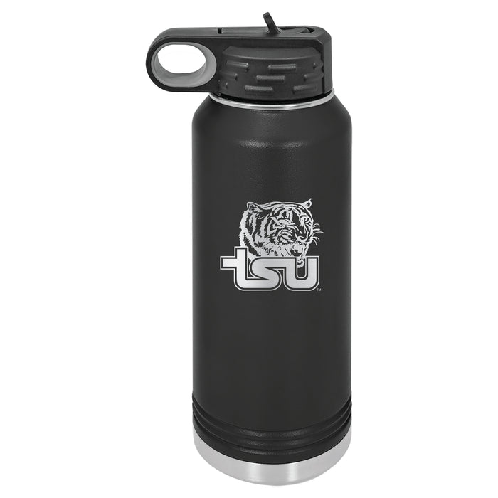 32oz Black Stainless Steel Water Bottle with Tennessee State Tigers Primary Logo