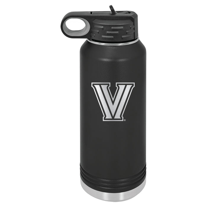 32oz Black Stainless Steel Water Bottle with Villanova University Primary Logo