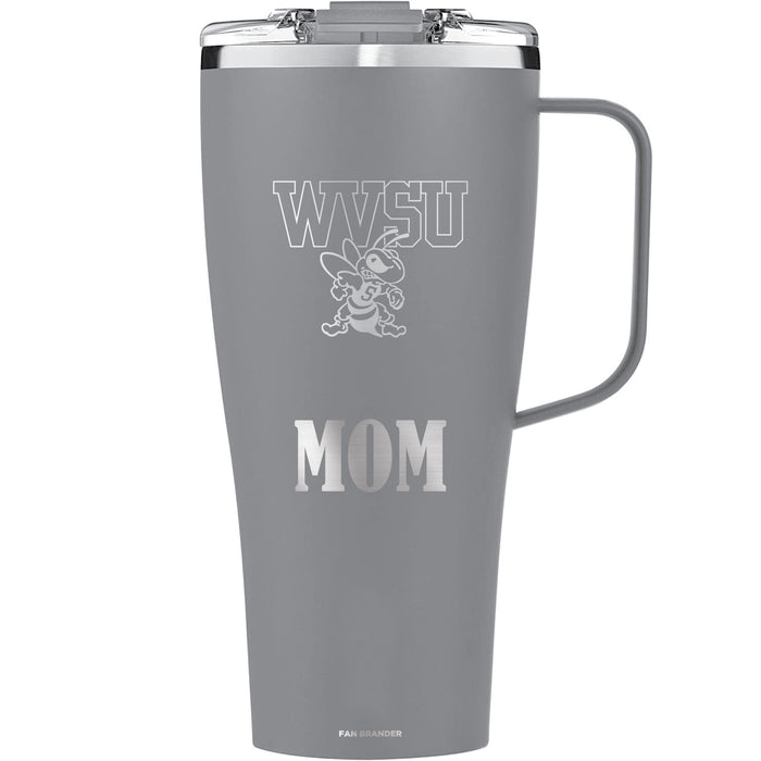BruMate Toddy XL 32oz Tumbler with West Virginia State Univ Yellow Jackets Mom Primary Logo