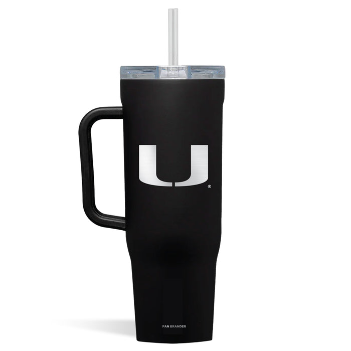Corkcicle Cruiser 40oz Tumbler with Miami Hurricanes Etched Primary Logo