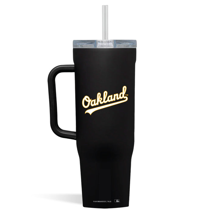 Corkcicle Cruiser 40oz Tumbler with Oakland Athletics Wordmark Logo