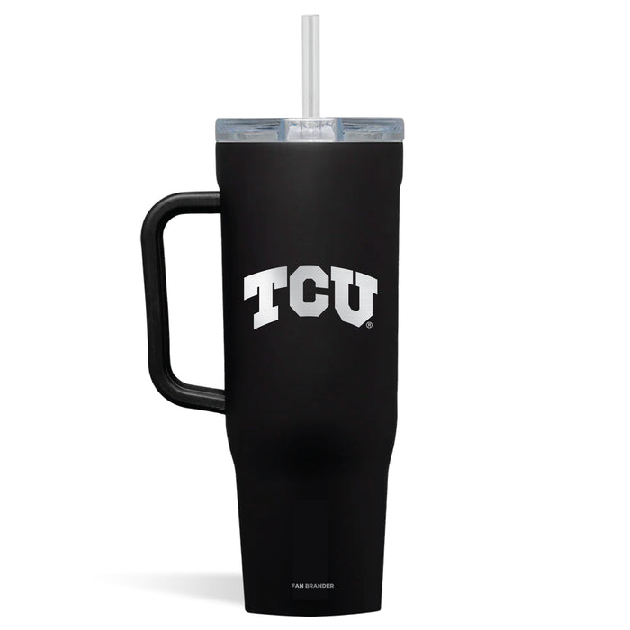 Corkcicle Cruiser 40oz Tumbler with Texas Christian University Horned Frogs Etched Primary Logo