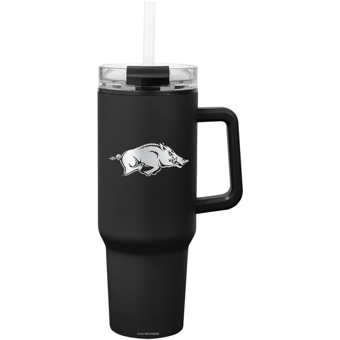 Fan Brander Quest Series 40oz Tumbler with Arkansas Razorbacks Etched Primary Logo