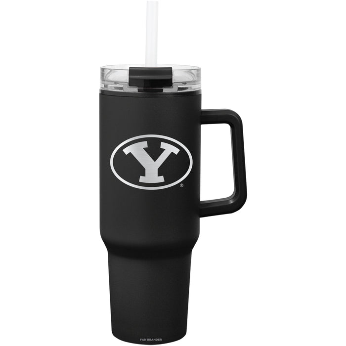 Fan Brander Quest Series 40oz Tumbler with Brigham Young Cougars Etched Primary Logo