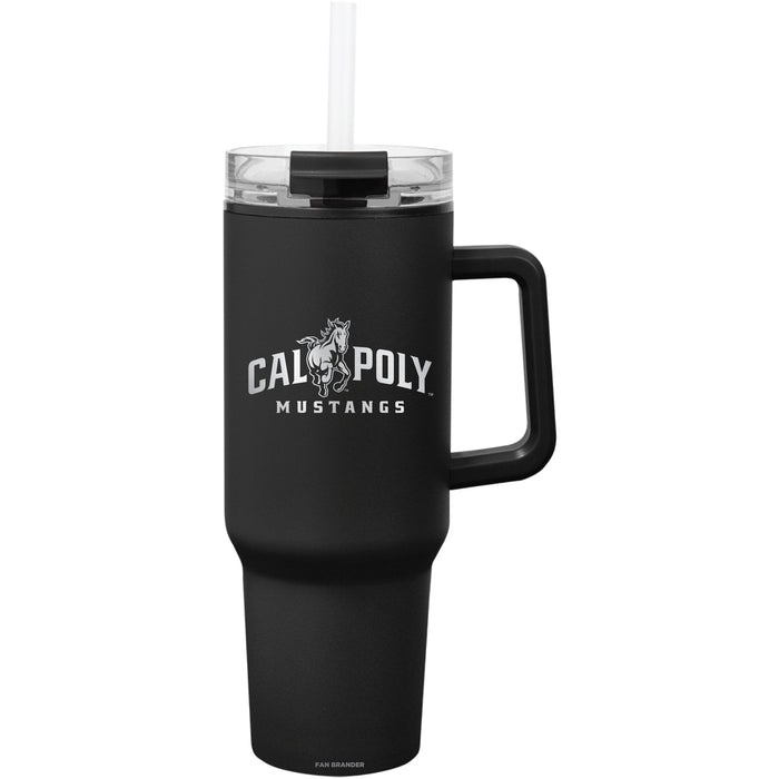 Fan Brander Quest Series 40oz Tumbler with Cal Poly Mustangs Etched Primary Logo