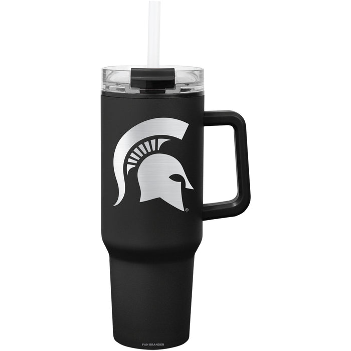 Fan Brander Quest Series 40oz Tumbler with Michigan State Spartans Etched Primary Logo