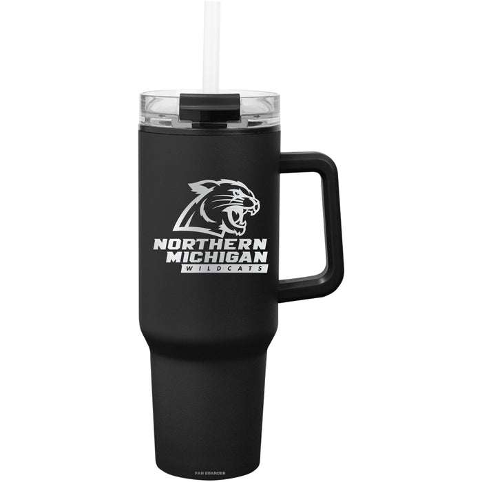 Fan Brander Quest Series 40oz Tumbler with Northern Michigan University Wildcats Etched Primary Logo