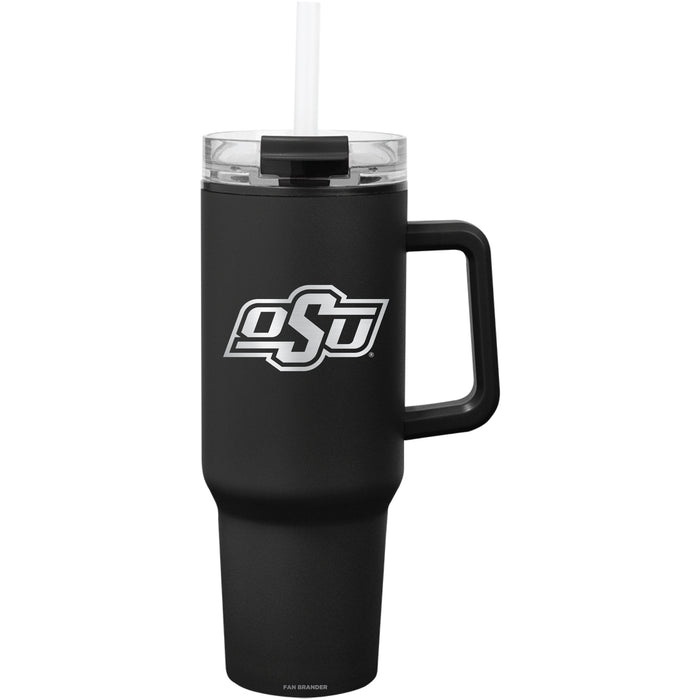 Fan Brander Quest Series 40oz Tumbler with Oklahoma State Cowboys Etched Primary Logo