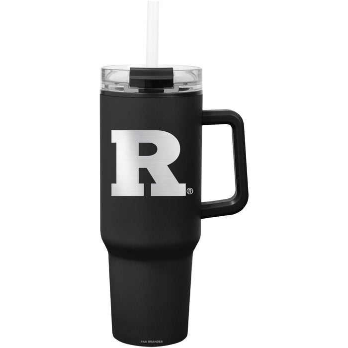 Fan Brander Quest Series 40oz Tumbler with Rutgers Scarlet Knights Etched Primary Logo
