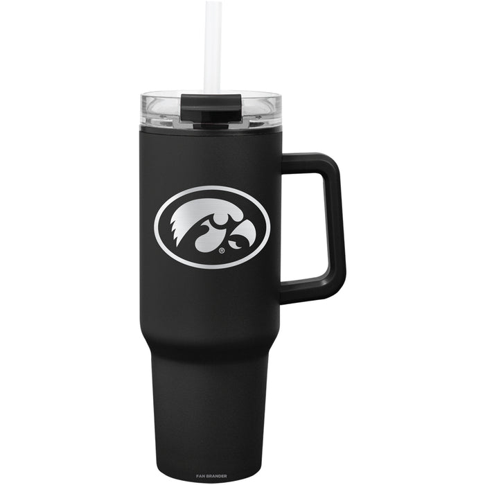 Fan Brander Quest Series 40oz Tumbler with Iowa Hawkeyes Etched Primary Logo