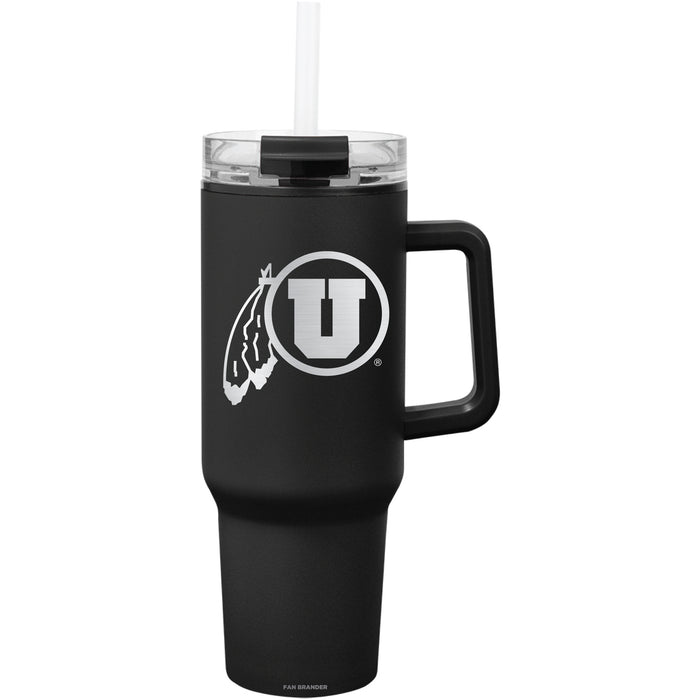 Fan Brander Quest Series 40oz Tumbler with Utah Utes Etched Primary Logo
