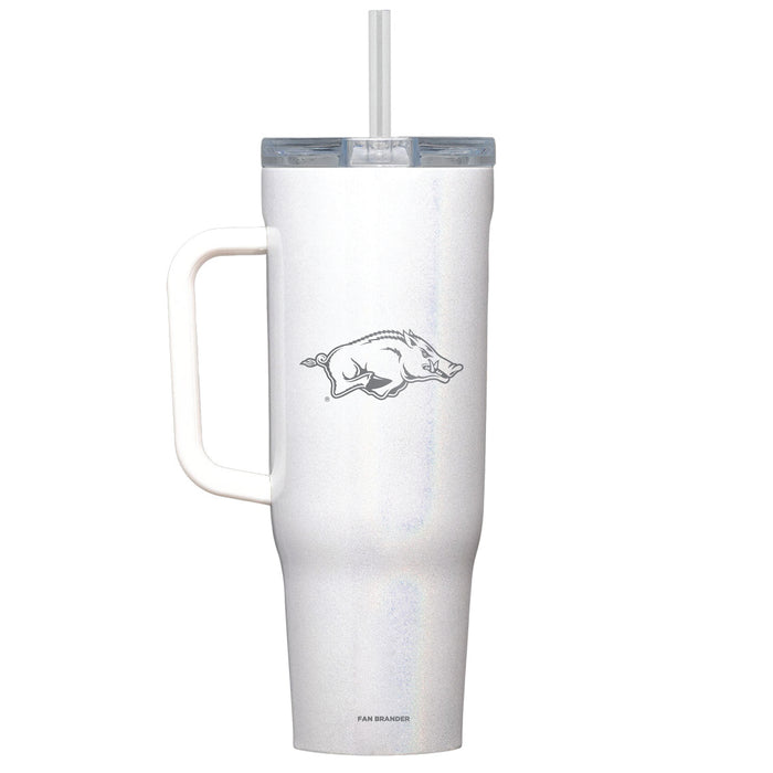 Corkcicle Cruiser 40oz Tumbler with Arkansas Razorbacks Etched Primary Logo