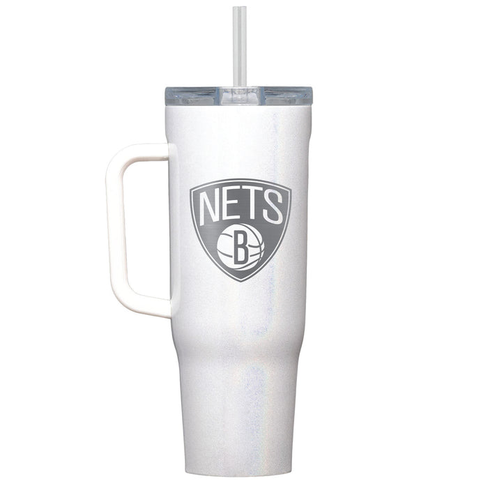 Corkcicle Cruiser 40oz Tumbler with Brooklyn Nets Etched Primary Logo