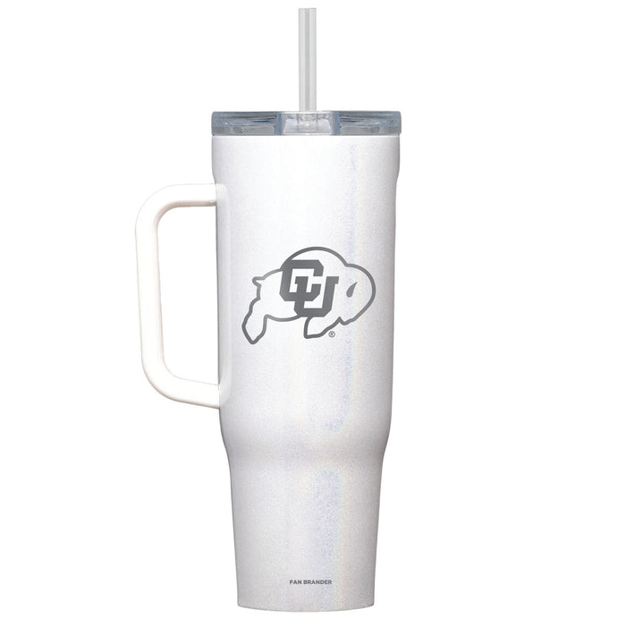 Corkcicle Cruiser 40oz Tumbler with Colorado Buffaloes Etched Primary Logo