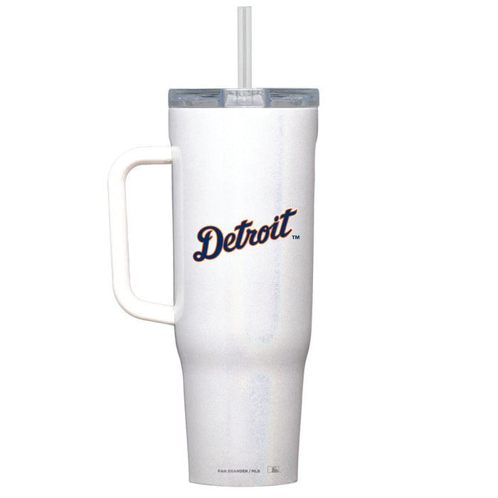 Corkcicle Cruiser 40oz Tumbler with Detroit Tigers Wordmark Logo