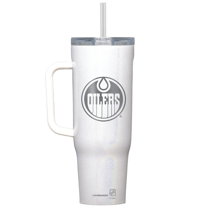 Corkcicle Cruiser 40oz Tumbler with Edmonton Oilers Etched Primary Logo