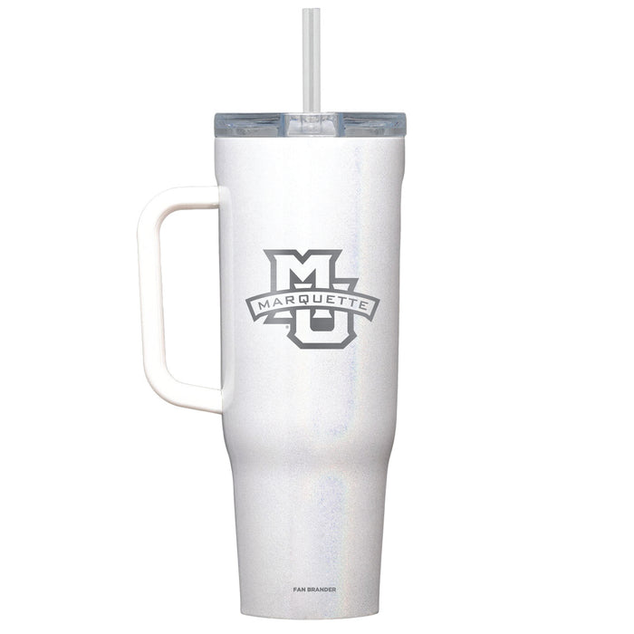 Corkcicle Cruiser 40oz Tumbler with Marquette Golden Eagles Etched Primary Logo