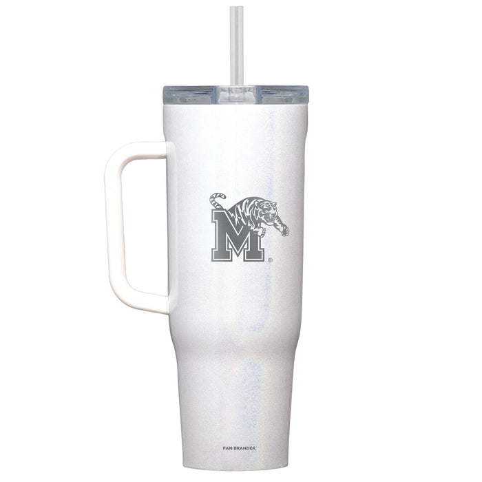 Corkcicle Cruiser 40oz Tumbler with Memphis Tigers Etched Primary Logo