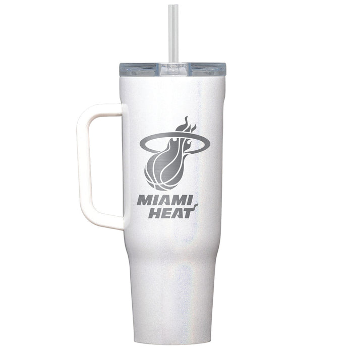 Corkcicle Cruiser 40oz Tumbler with Miami Heat Etched Primary Logo