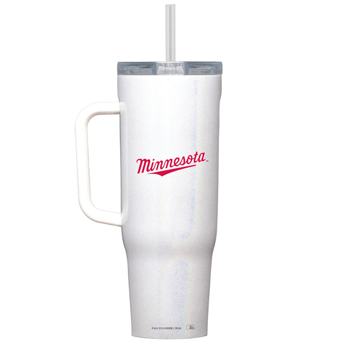 Corkcicle Cruiser 40oz Tumbler with Minnesota Twins Wordmark Logo