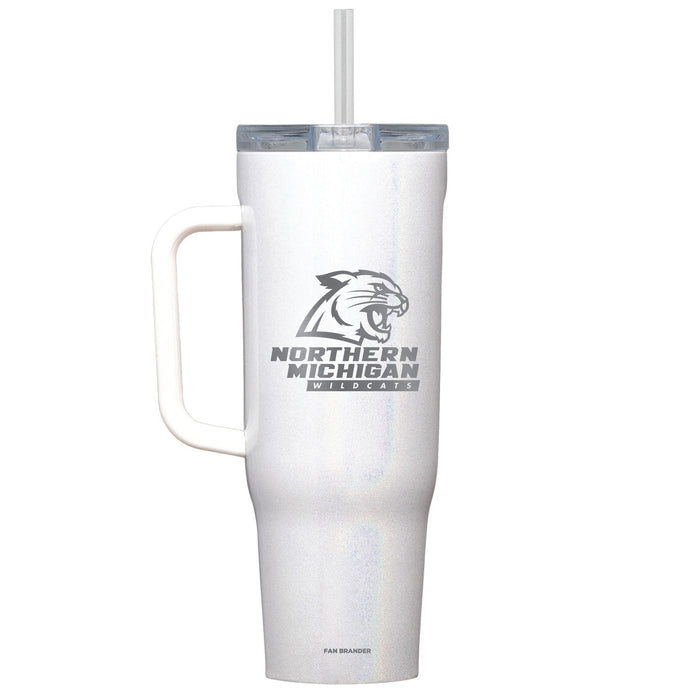 Corkcicle Cruiser 40oz Tumbler with Northern Michigan University Wildcats Etched Primary Logo