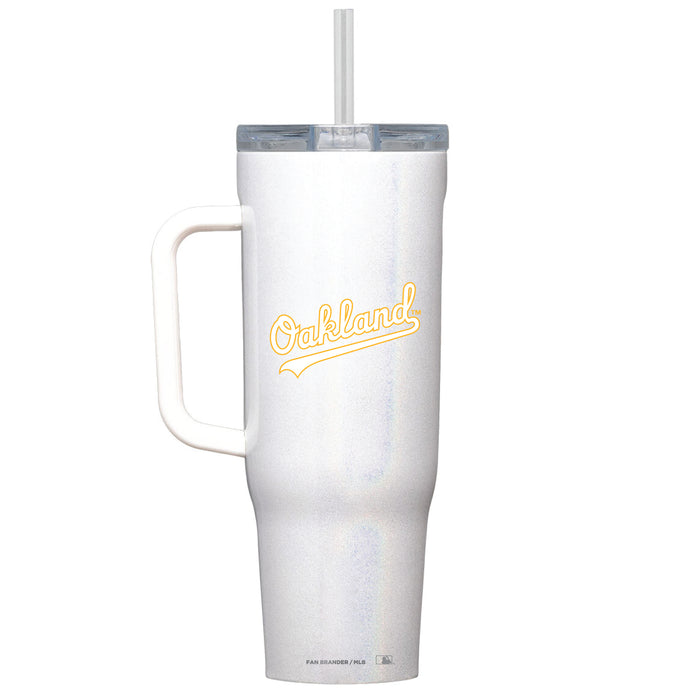 Corkcicle Cruiser 40oz Tumbler with Oakland Athletics Wordmark Logo