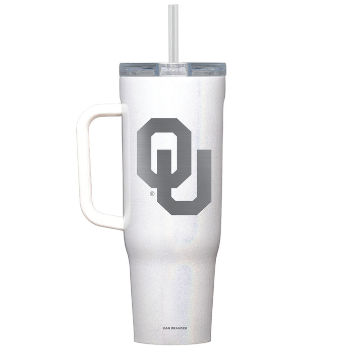 Corkcicle Cruiser 40oz Tumbler with Oklahoma Sooners Etched Primary Logo