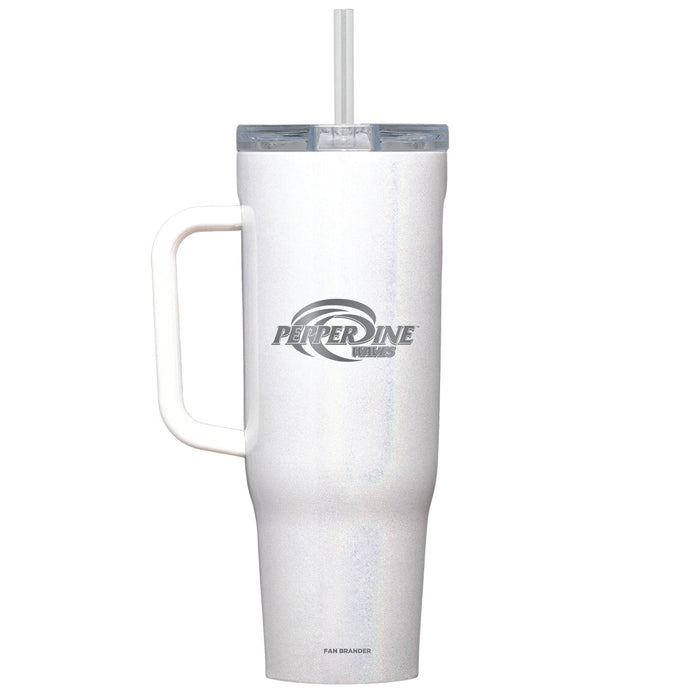 Corkcicle Cruiser 40oz Tumbler with Pepperdine Waves Etched Primary Logo