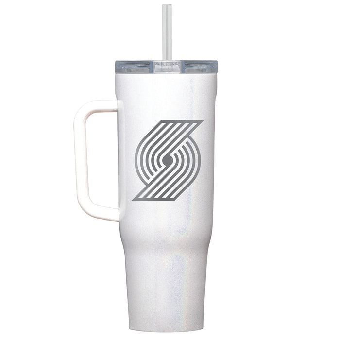 Corkcicle Cruiser 40oz Tumbler with Portland Trailblazers Etched Primary Logo