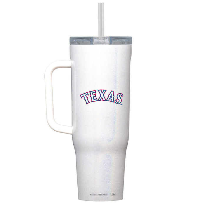 Corkcicle Cruiser 40oz Tumbler with Texas Rangers Wordmark Logo