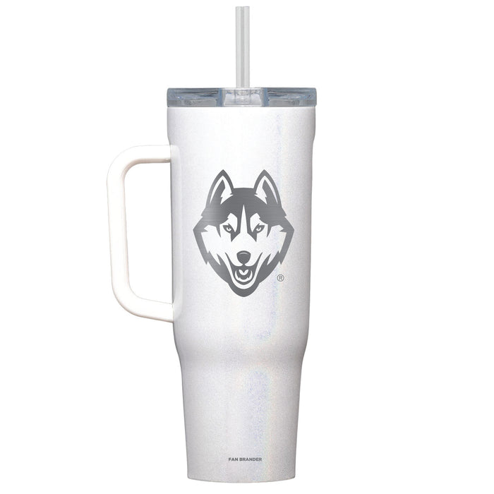 Corkcicle Cruiser 40oz Tumbler with Uconn Huskies Etched Primary Logo