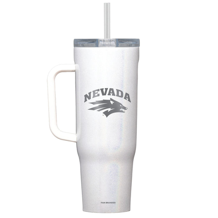 Corkcicle Cruiser 40oz Tumbler with Nevada Wolf Pack Etched Primary Logo