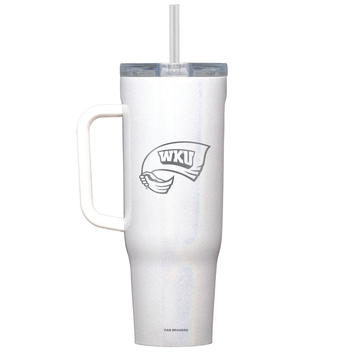 Corkcicle Cruiser 40oz Tumbler with Western Kentucky Hilltoppers Etched Primary Logo