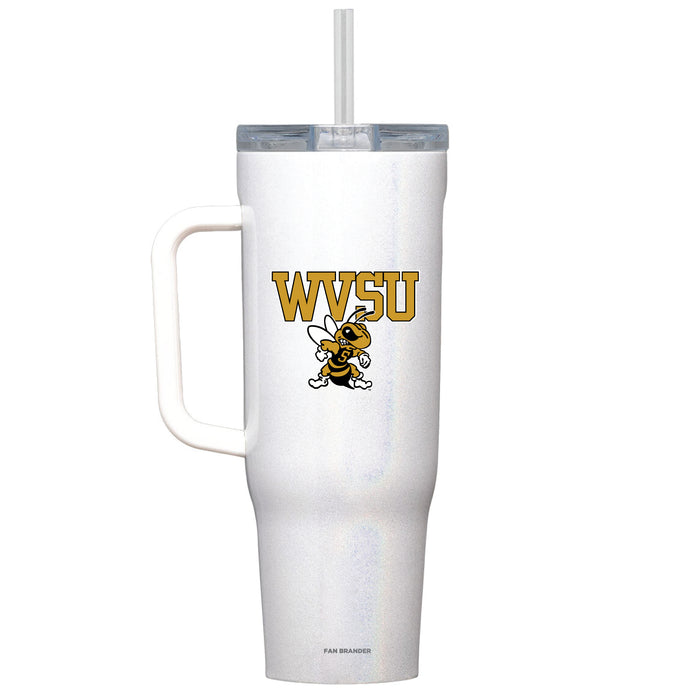 Corkcicle Cruiser 40oz Tumbler with West Virginia State Univ Yellow Jackets Primary Logo
