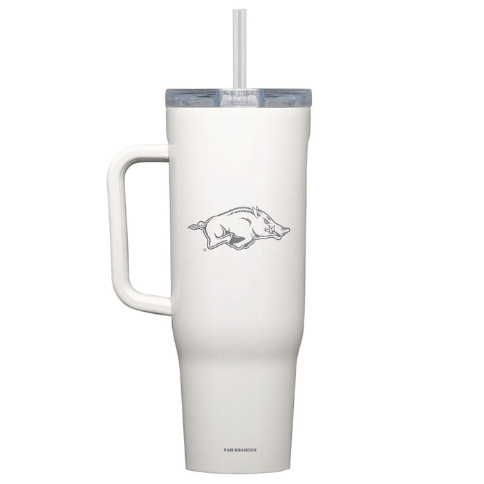 Corkcicle Cruiser 40oz Tumbler with Arkansas Razorbacks Etched Primary Logo