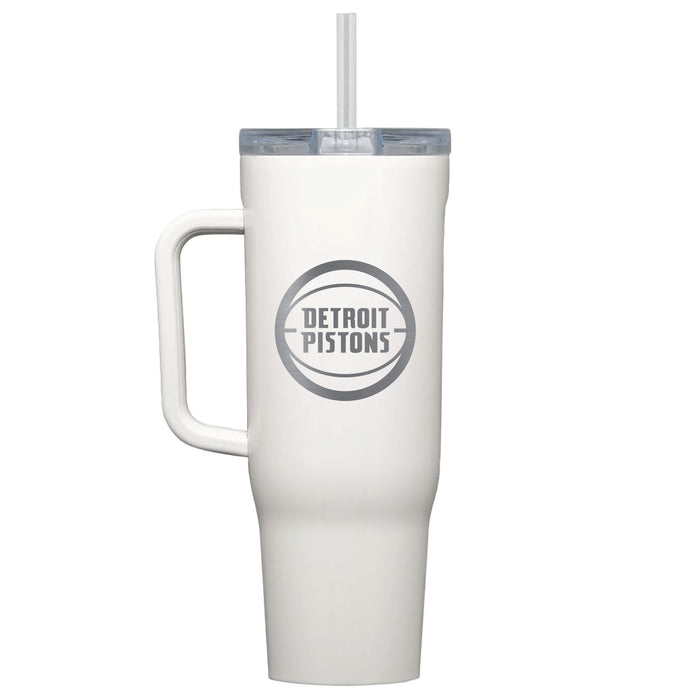 Corkcicle Cruiser 40oz Tumbler with Detroit Pistons Etched Primary Logo