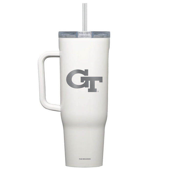 Corkcicle Cruiser 40oz Tumbler with Georgia Tech Yellow Jackets Etched Primary Logo