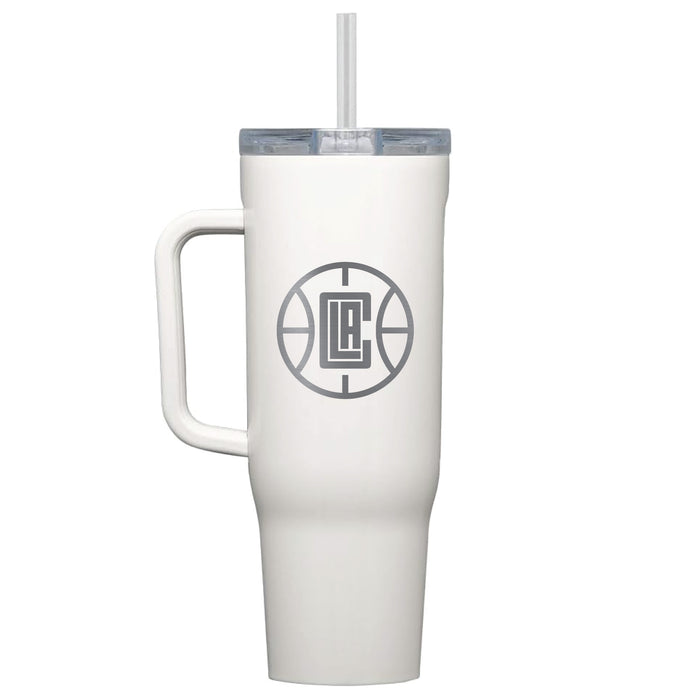 Corkcicle Cruiser 40oz Tumbler with LA Clippers Etched Primary Logo