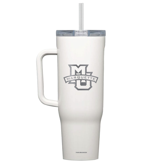 Corkcicle Cruiser 40oz Tumbler with Marquette Golden Eagles Etched Primary Logo