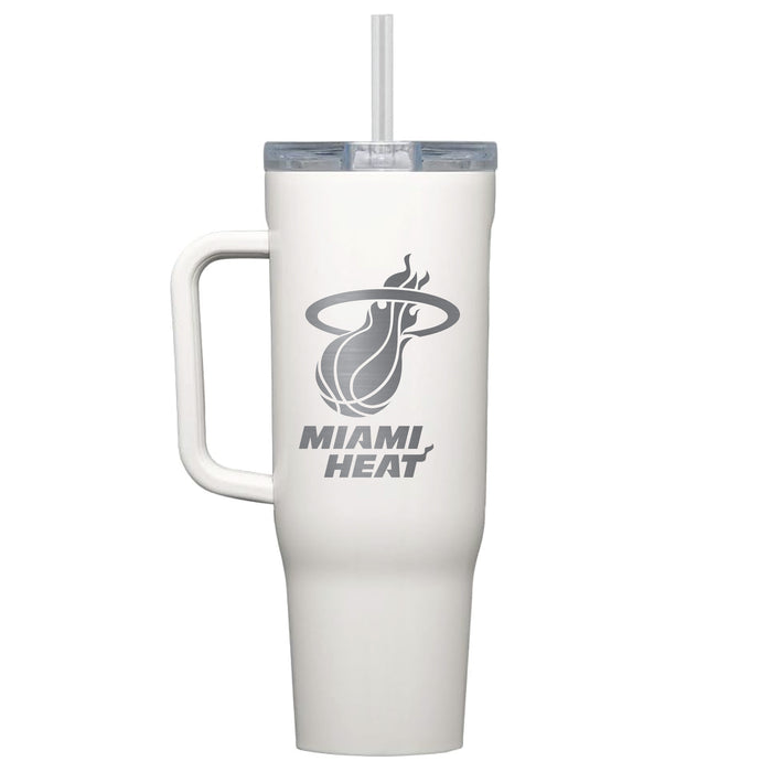 Corkcicle Cruiser 40oz Tumbler with Miami Heat Etched Primary Logo