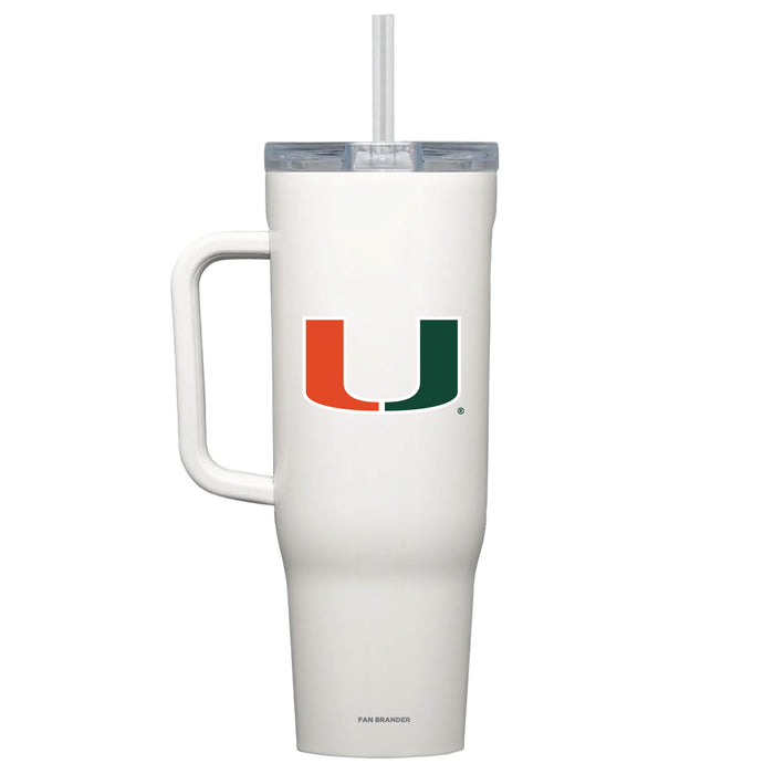 Corkcicle Cruiser 40oz Tumbler with Miami Hurricanes Primary Logo