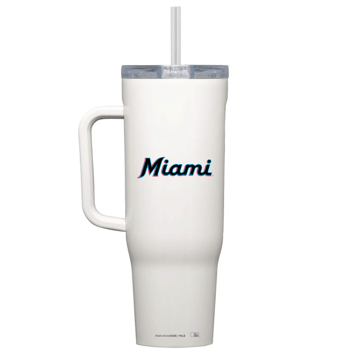 Corkcicle Cruiser 40oz Tumbler with Miami Marlins Wordmark Logo