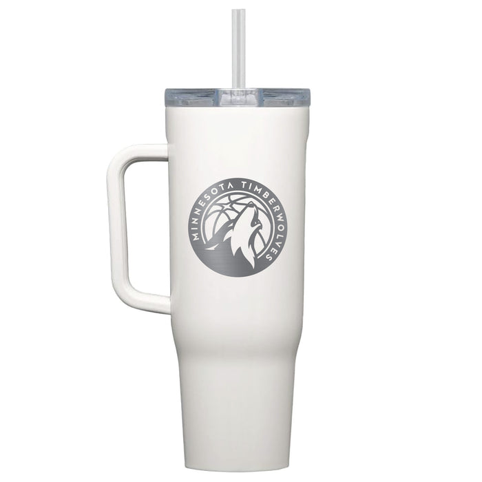 Corkcicle Cruiser 40oz Tumbler with Minnesota Timberwolves Etched Primary Logo