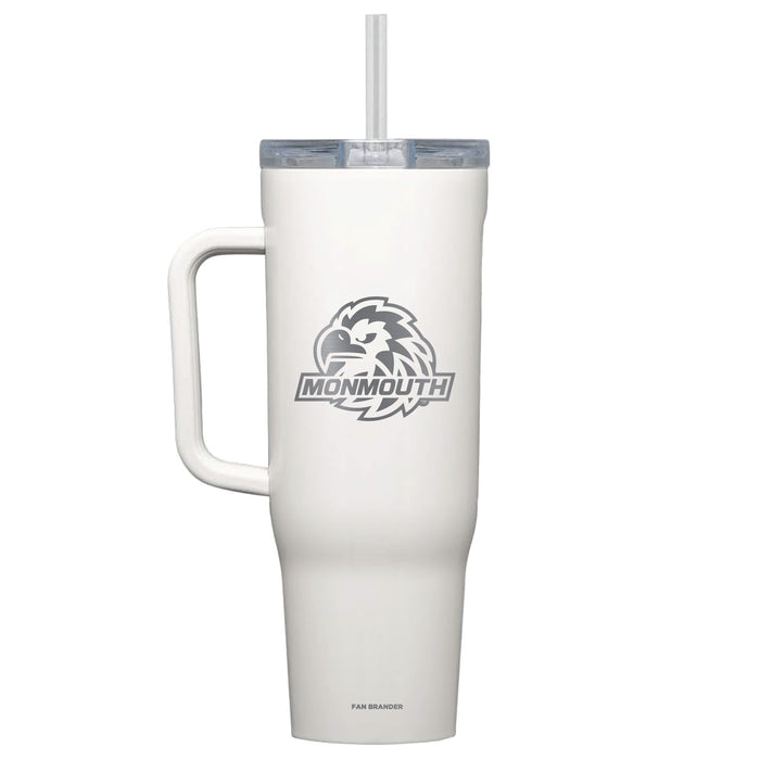 Corkcicle Cruiser 40oz Tumbler with Monmouth Hawks Etched Primary Logo