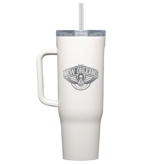 Corkcicle Cruiser 40oz Tumbler with New Orleans Pelicans Etched Primary Logo