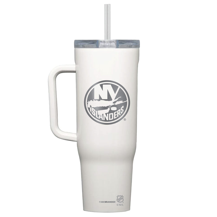 Corkcicle Cruiser 40oz Tumbler with New York Islanders Etched Primary Logo