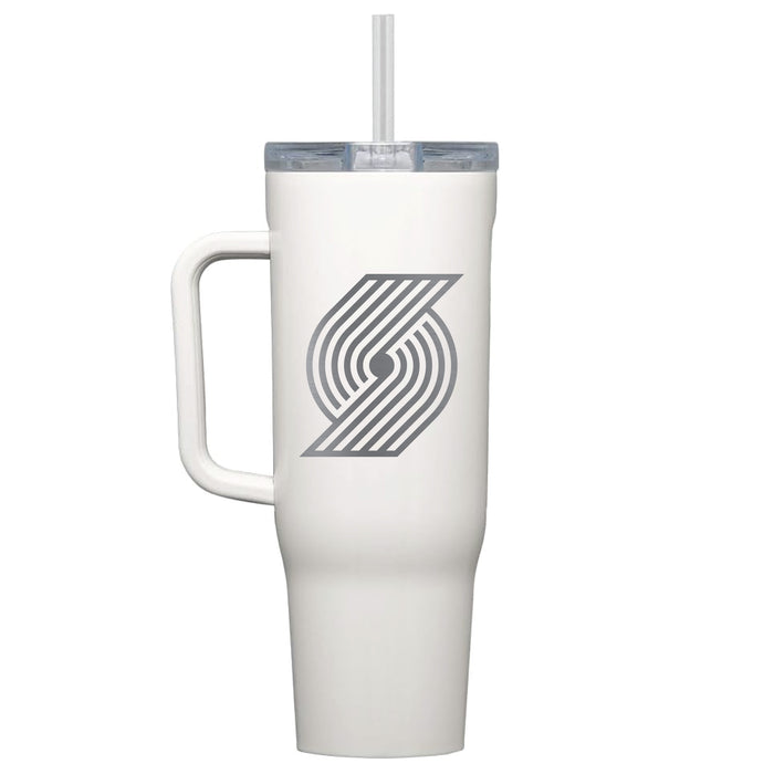 Corkcicle Cruiser 40oz Tumbler with Portland Trailblazers Etched Primary Logo