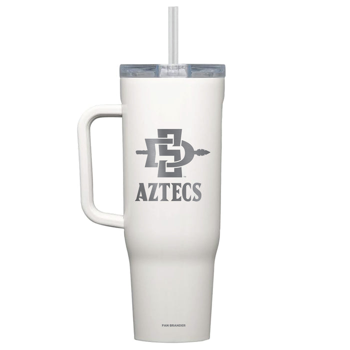 Corkcicle Cruiser 40oz Tumbler with San Diego State Aztecs Etched Primary Logo